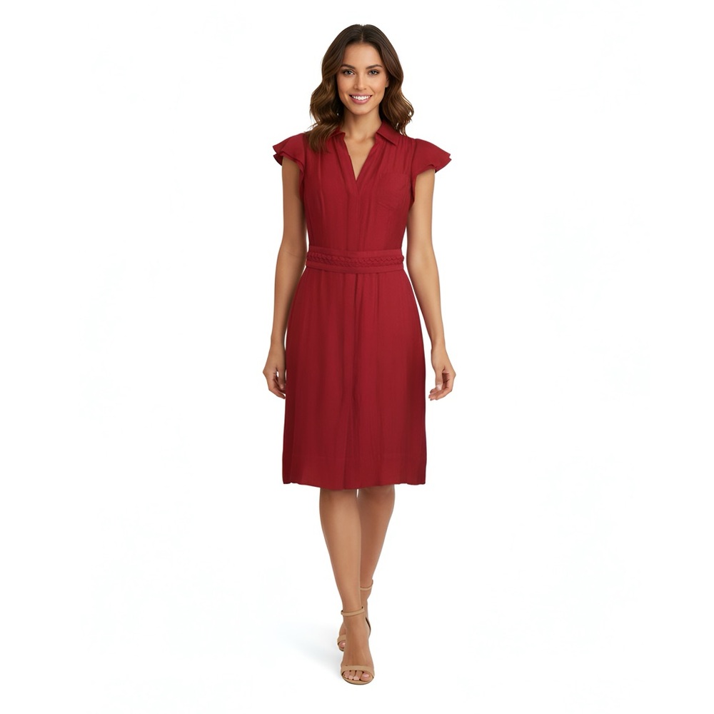 BCBG MaxAzria Dress with Belt V-Neck